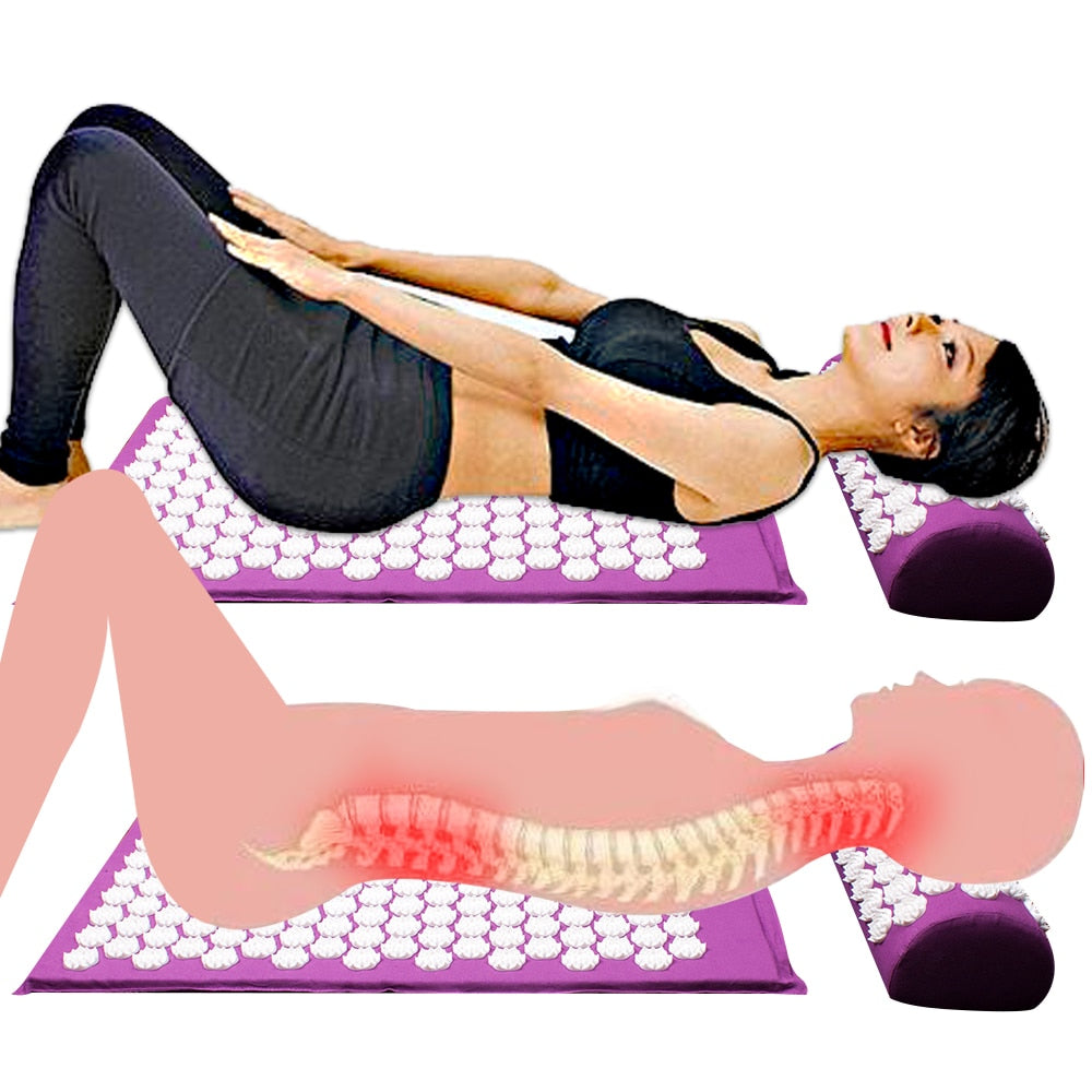 Massager Cushion Acupuncture Sets Relieve Stress Back Pain Acupressure Mat/Pillow Massage Mat Rose Spike Massage and Relaxation - The Grace