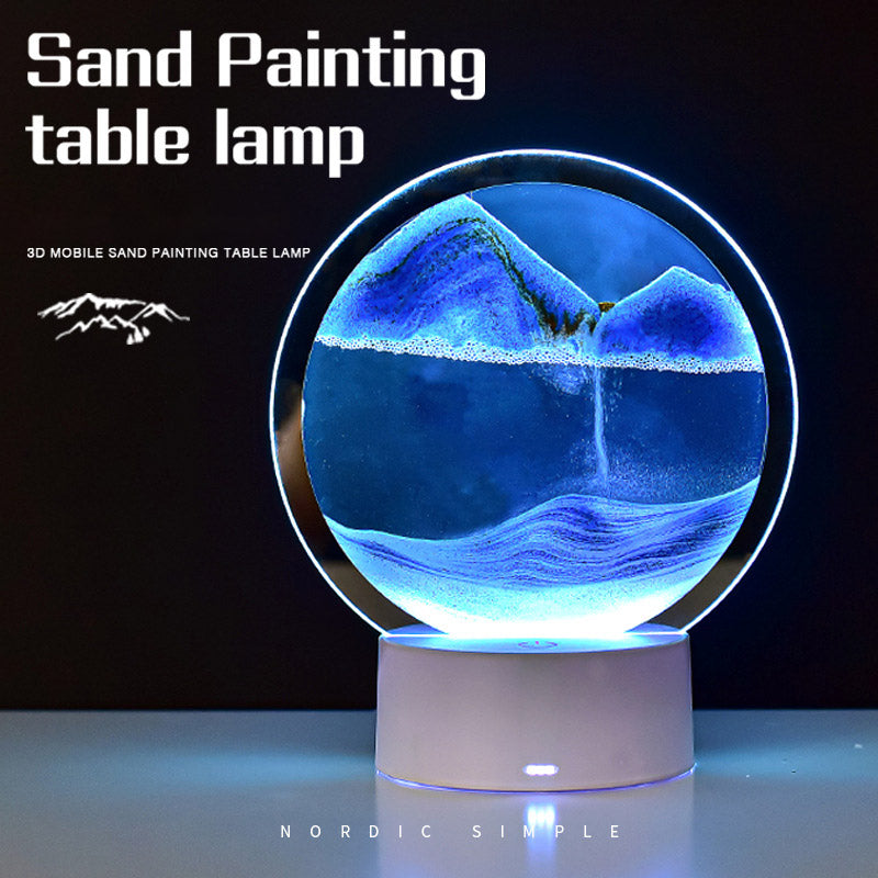 Creative Quicksand Lamp Tabletop Decoration Dynamic Hourglass Painting Gift 3D Night Light Decompression Desk Lamp Bedroom - The Grace