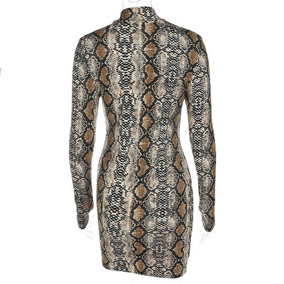 Women Fashion Print Long Sleeve Snake Grain Hip Sexy Dress Mini Dress Dresses For Women Autumn For Women Vestido Women Clothes - The Grace