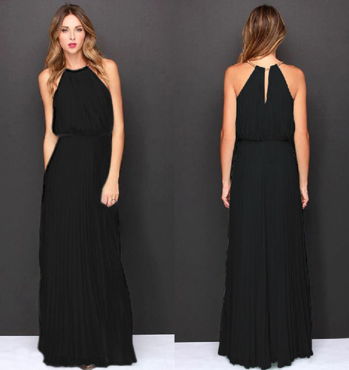 Women Halter Chiffon Maxi Dress - The Grace