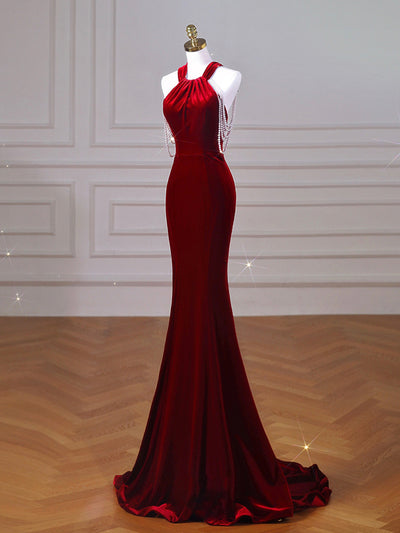 Velvet Fish Tail Cocktail Dress Bridal Engagement - The Grace