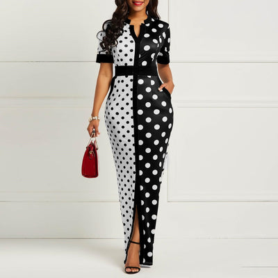 Ladies Sexy Party Dress Splice Office Long Dresses Women - The Grace