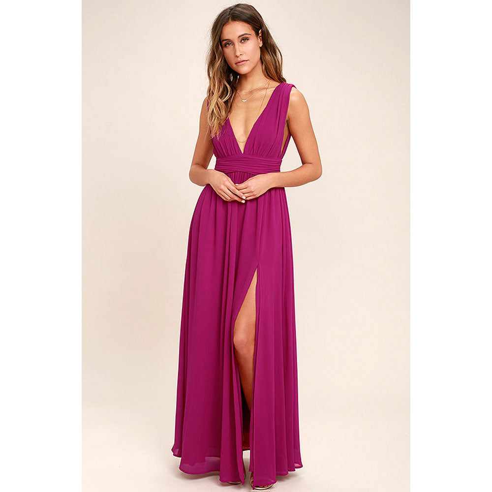 Women's Fashion Deep V Sleeveless Long Dress - The Grace