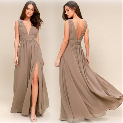 Women's Fashion Deep V Sleeveless Long Dress - The Grace