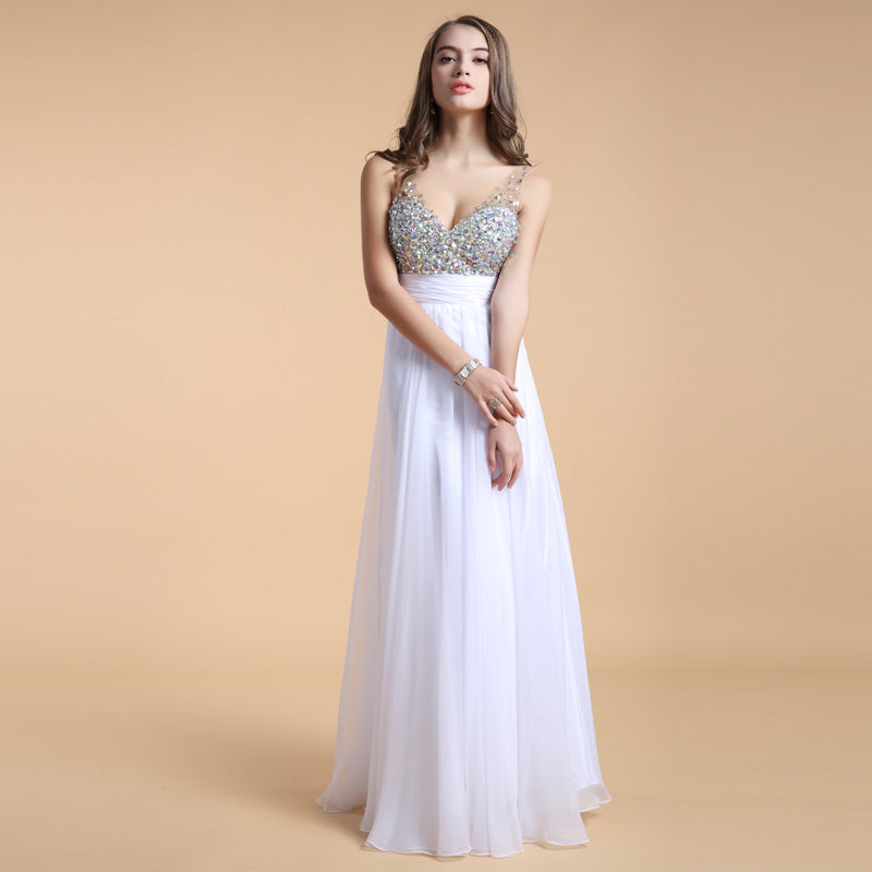 Evening Dress Long Banquet Toast Wedding Dress Evening Dress Chiffon Long Skirt - The Grace