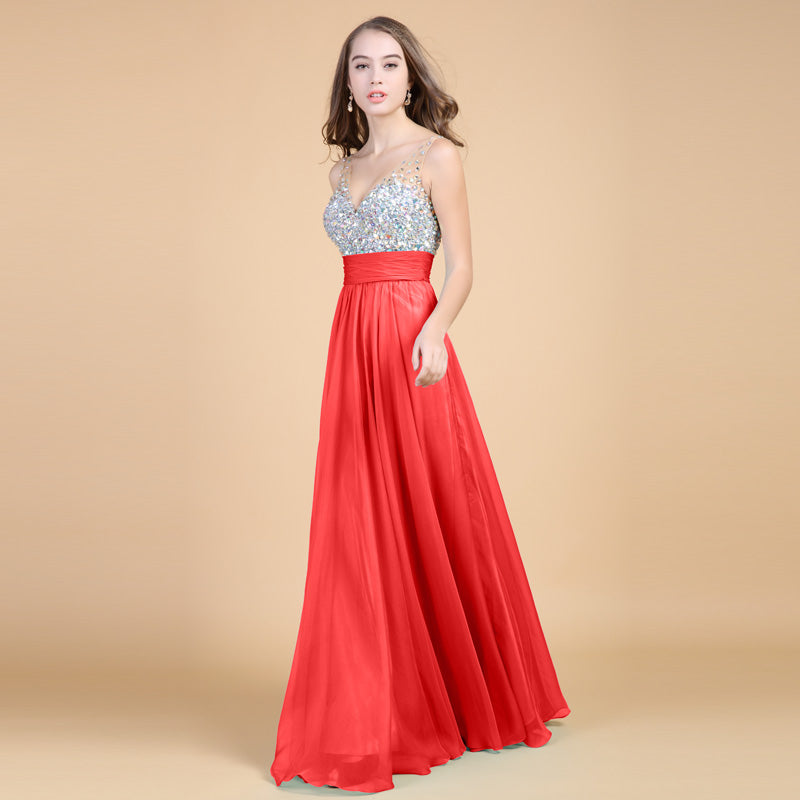 Evening Dress Long Banquet Toast Wedding Dress Evening Dress Chiffon Long Skirt - The Grace