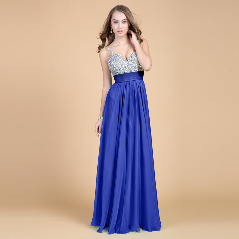 Evening Dress Long Banquet Toast Wedding Dress Evening Dress Chiffon Long Skirt - The Grace