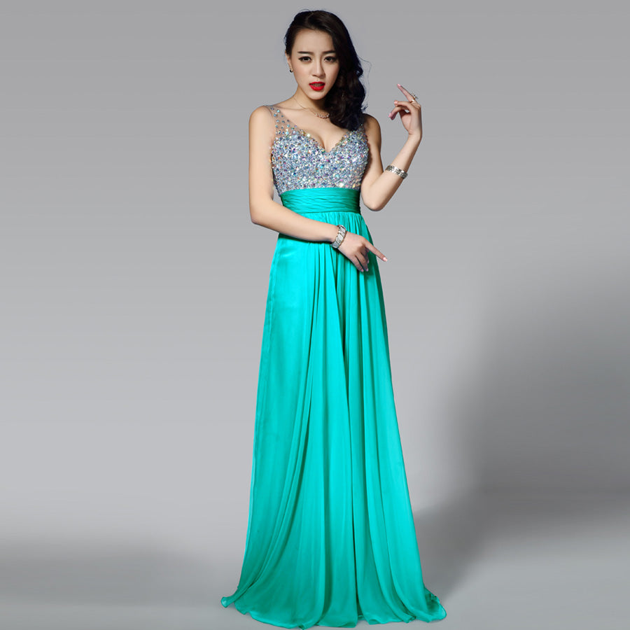 Evening Dress Long Banquet Toast Wedding Dress Evening Dress Chiffon Long Skirt - The Grace