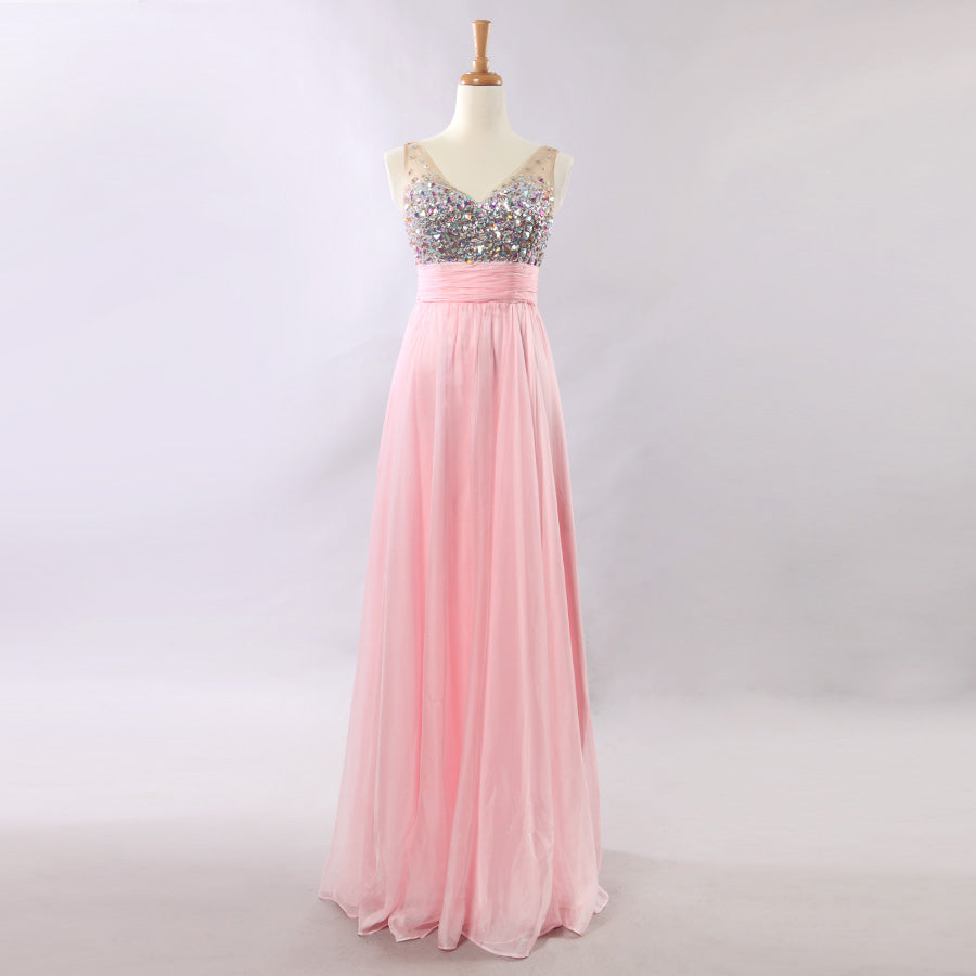 Evening Dress Long Banquet Toast Wedding Dress Evening Dress Chiffon Long Skirt - The Grace