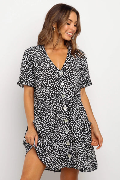 Summer Women Mini Dresses Spring Short Sleeve Dot Printed - The Grace