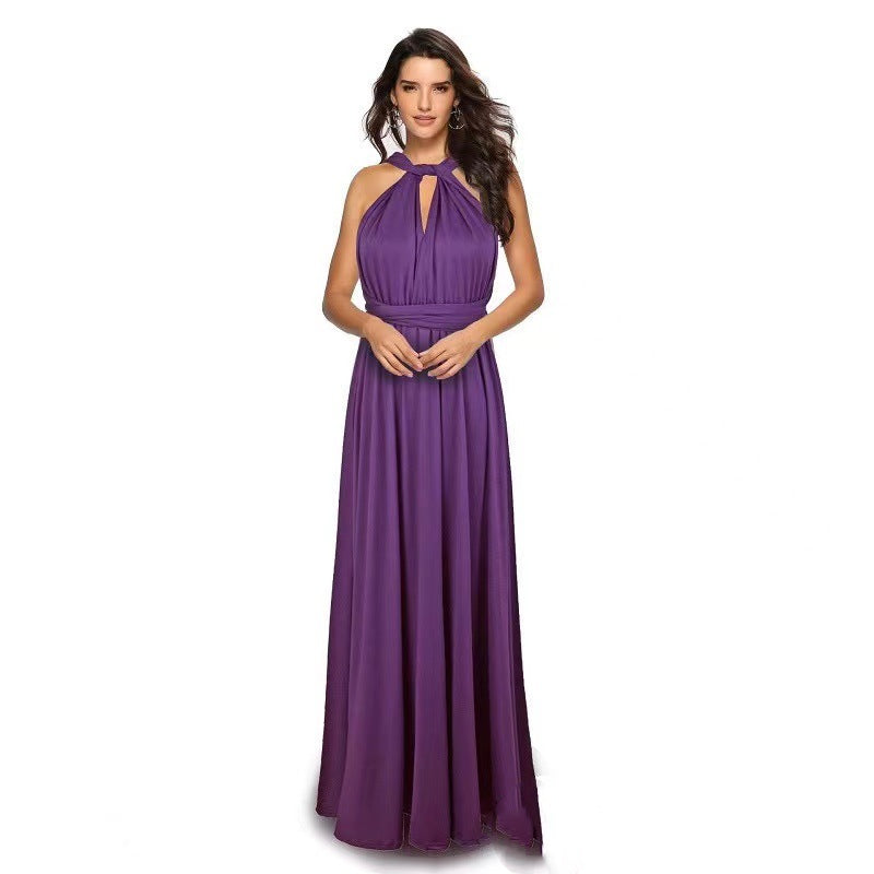 V-neck Long Dress Women Cross Strap Beauty Back Design Party Dresses - The Grace