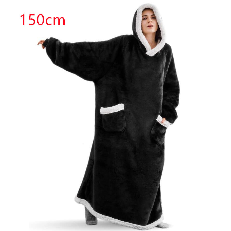 Winter TV Hoodie Blanket Winter Warm Home Clothes Women Men Oversized Pullover With Pockets - The Grace