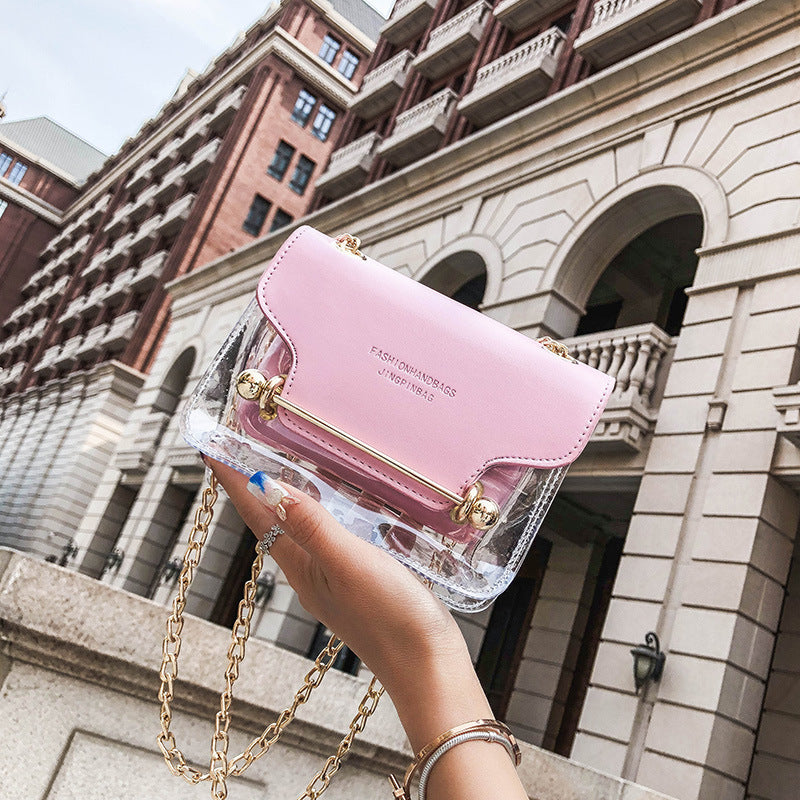 2021 Women Fashion Brand Design Small Square Shoulder Bag Clear Transparent PU Composite Messenger Bags New Female Handbags - The Grace