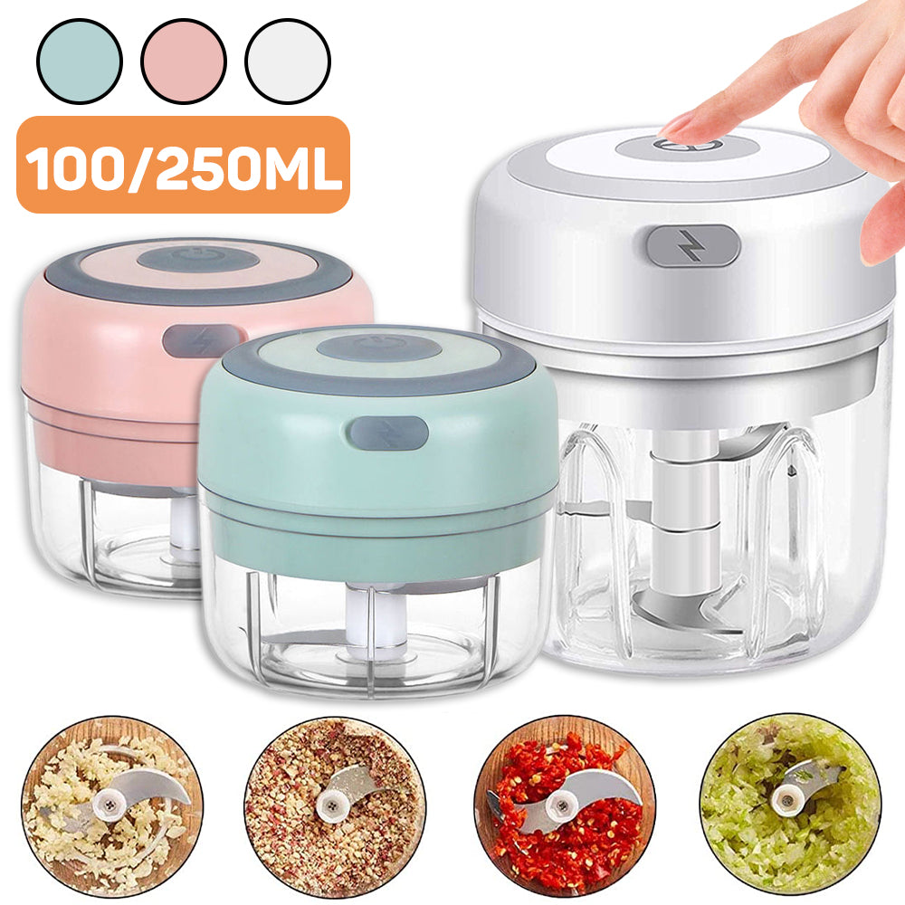 Mini Electric Garlic Chopper USB Charging Ginger Masher Machine Sturdy Durable Chili Vegetable Crusher Kitchen Tool - The Grace