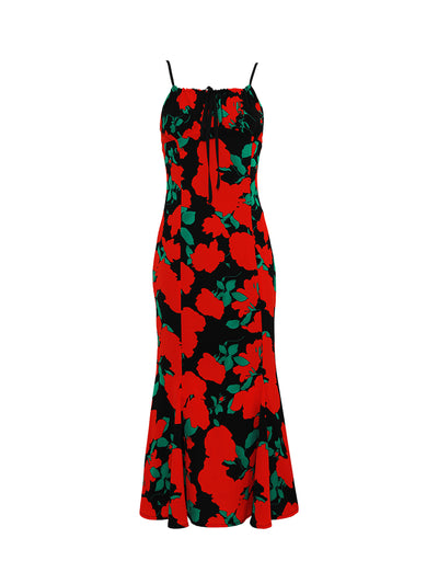 French Chiffon Printed Strap Dress - The Grace