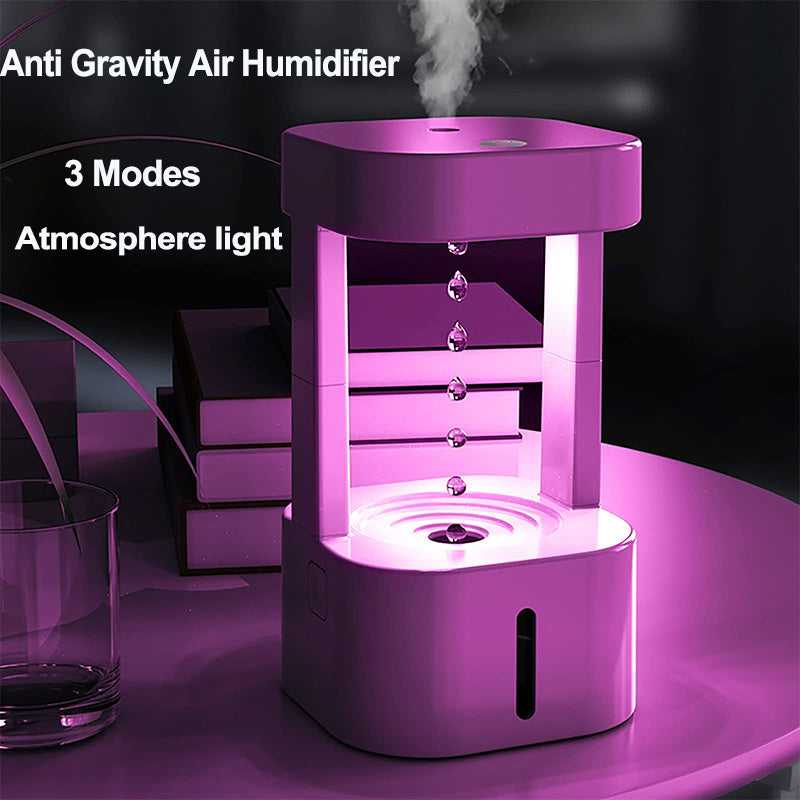 Creative Anti-gravity Water Drop Humidifier Air Conditioning Mist Spray Household Quiet Bedroom Office With 580ML Water Tank - The Grace