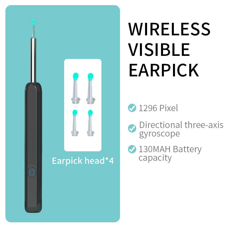 NE3 Ear Cleaner Otoscope Ear Wax Removal Tool With Camera LED Light Wireless Ear Endoscope Ear Cleaning Kit For I-phone - The Grace