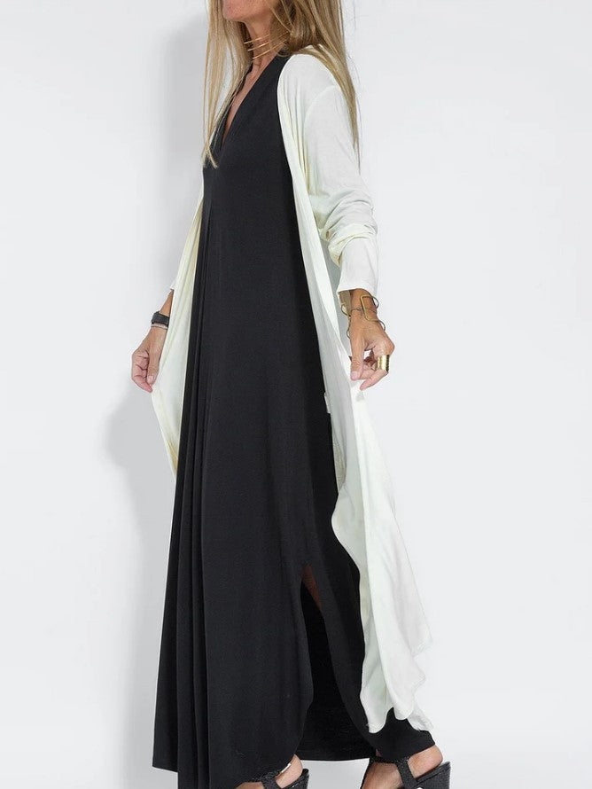 Fashion New Style Solid Color Long Sleeve Long Slit Trench - The Grace