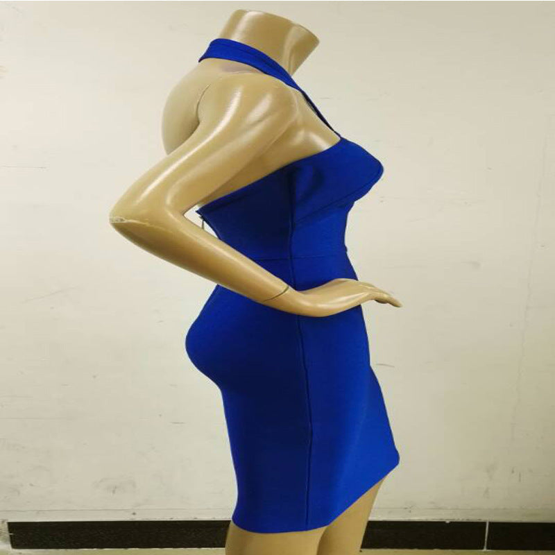 Manufacturers wholesale custom Ladies Sexy backless halter and slim slim package hip dress bandage dress - The Grace