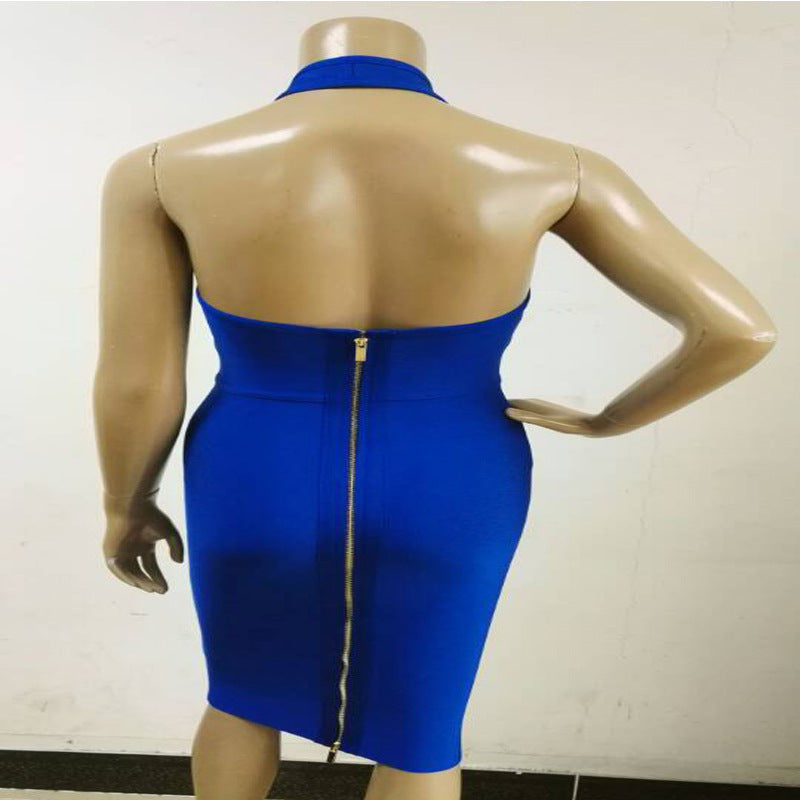 Manufacturers wholesale custom Ladies Sexy backless halter and slim slim package hip dress bandage dress - The Grace