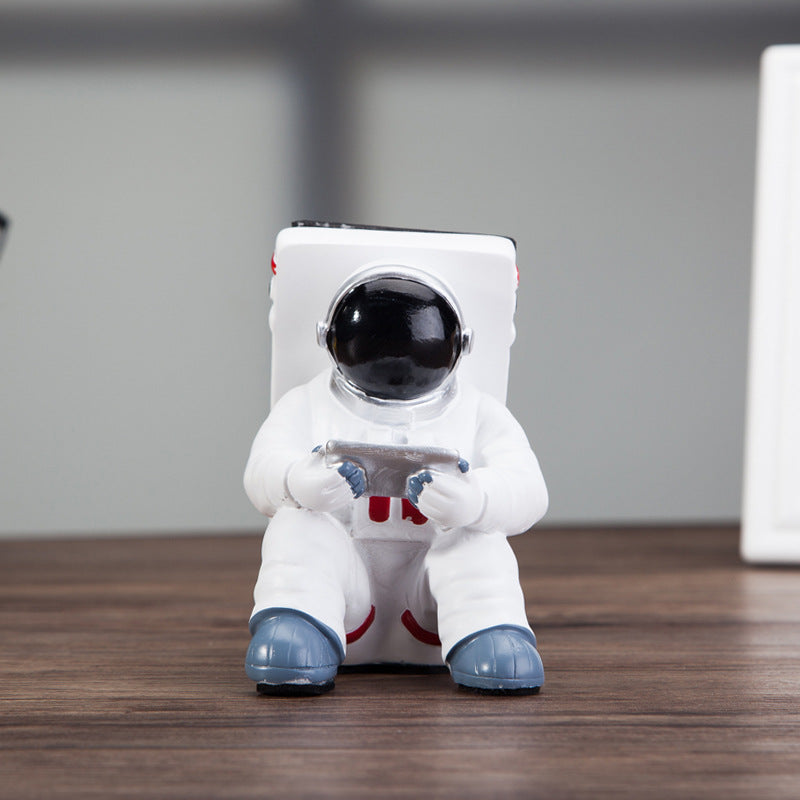 Simple Astronaut Mobile Phone Stand Student Desktop Holder Cute Spaceman Cell Phone Holder Creative Gift Small Desk Decoration - The Grace