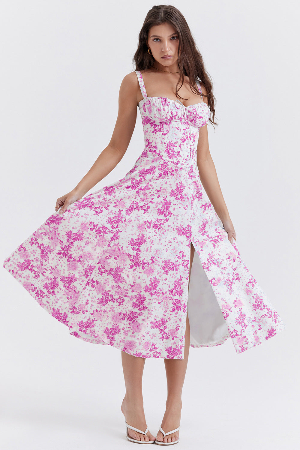 New Women's Floral Print Dress With Straps - The Grace