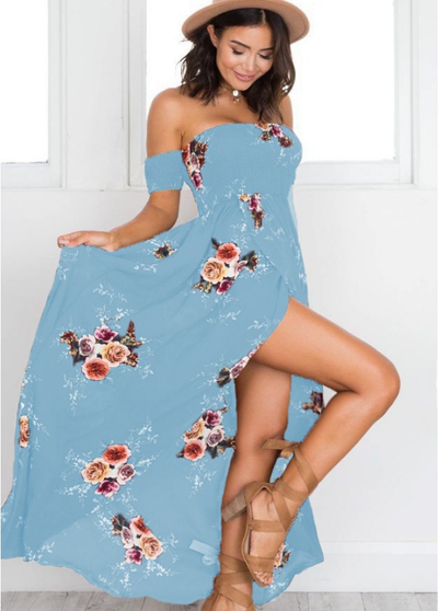 Boho style long dress women Off shoulder beach summer dresses - The Grace