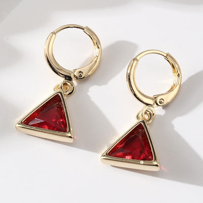 Fashion full diamond geometric triangle earrings for women