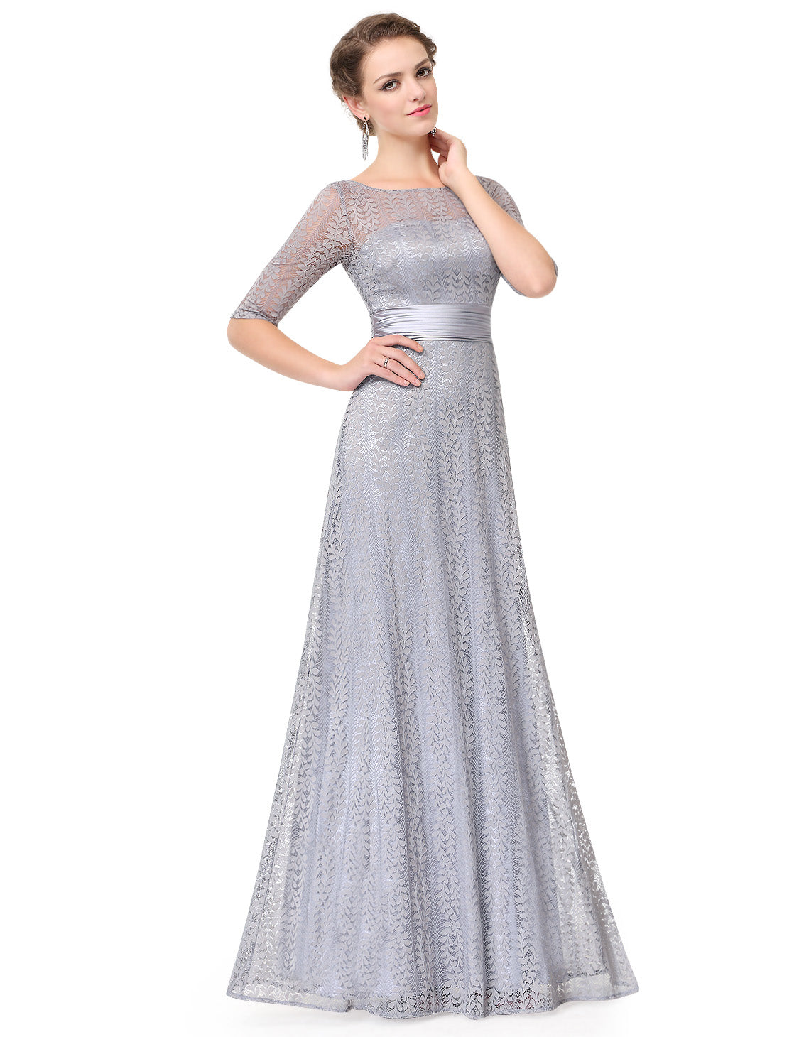 Pretty Long Lace Formal Evening Dresses