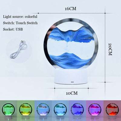 Creative Quicksand Lamp Tabletop Decoration Dynamic Hourglass Painting Gift 3D Night Light Decompression Desk Lamp Bedroom - The Grace