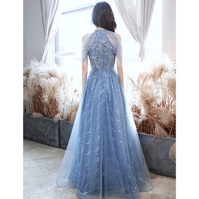 Host French Banquet Blue Long Dress - The Grace