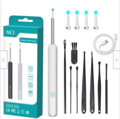 NE3 Ear Cleaner Otoscope Ear Wax Removal Tool With Camera LED Light Wireless Ear Endoscope Ear Cleaning Kit For I-phone - The Grace