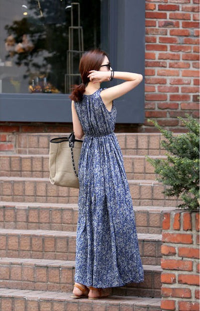 Sleeveless Floral Dress Maxi Dress - The Grace