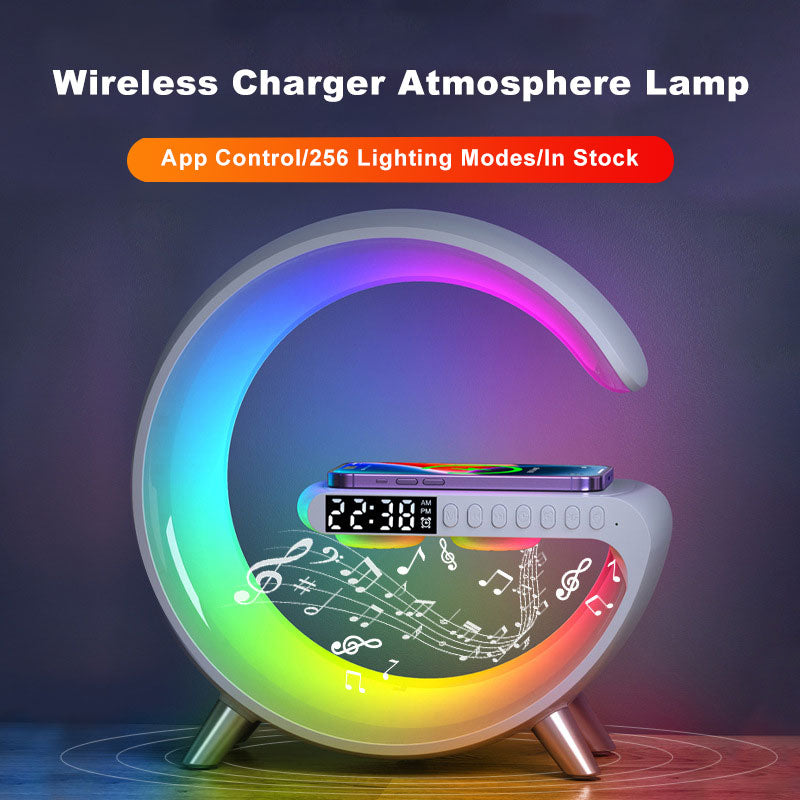 2023 New Intelligent LED Lamp Bluetooth Speake Wireless Charger Atmosphere Lamp App Control For Bedroom Home Decor - The Grace