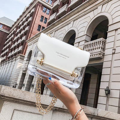 2021 Women Fashion Brand Design Small Square Shoulder Bag Clear Transparent PU Composite Messenger Bags New Female Handbags - The Grace