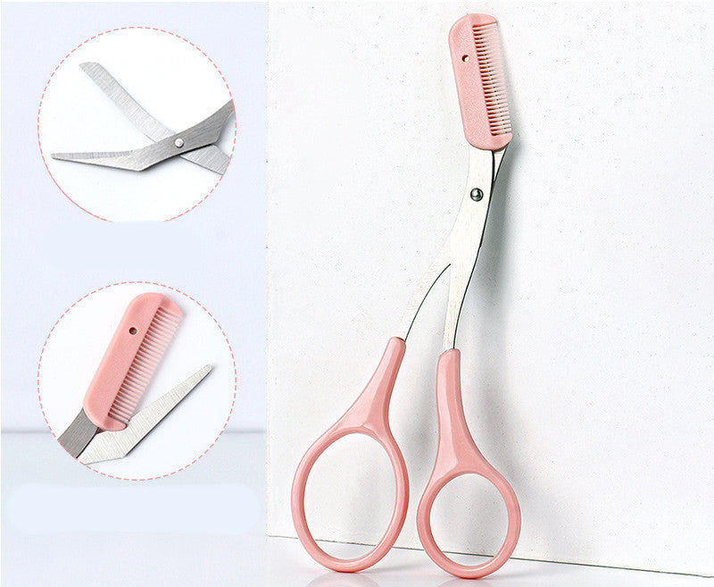 Eyebrow Trimming Knife With Comb Curved Moon Small Beauty Supplies Gadgets - The Grace