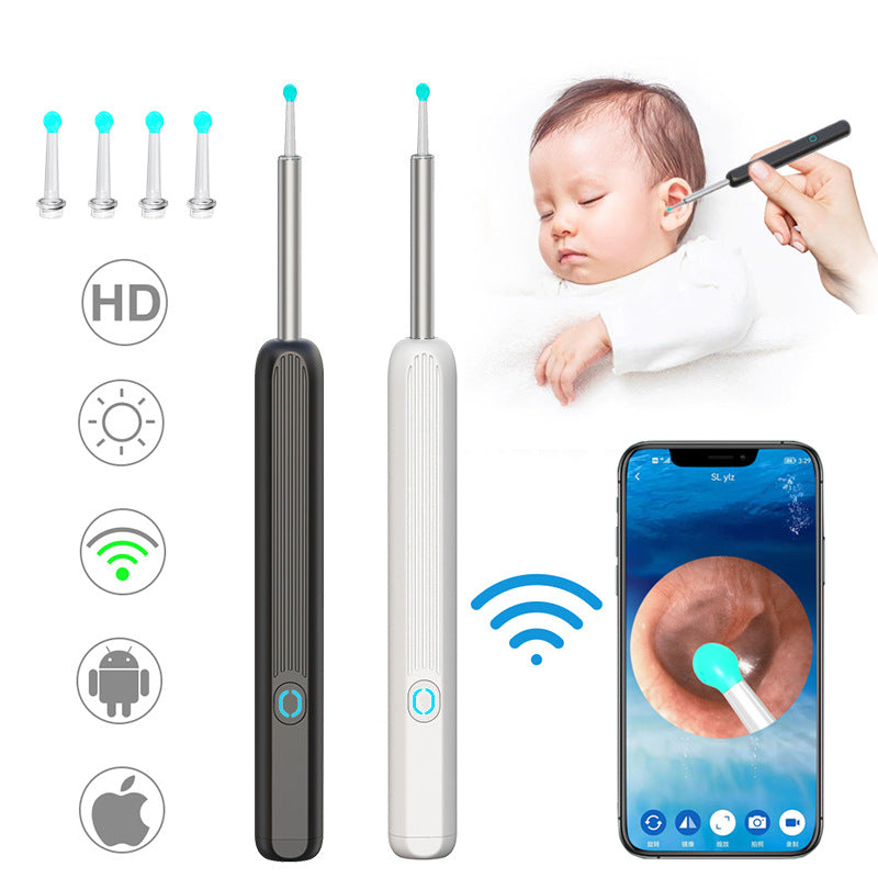 NE3 Ear Cleaner Otoscope Ear Wax Removal Tool With Camera LED Light Wireless Ear Endoscope Ear Cleaning Kit For I-phone - The Grace