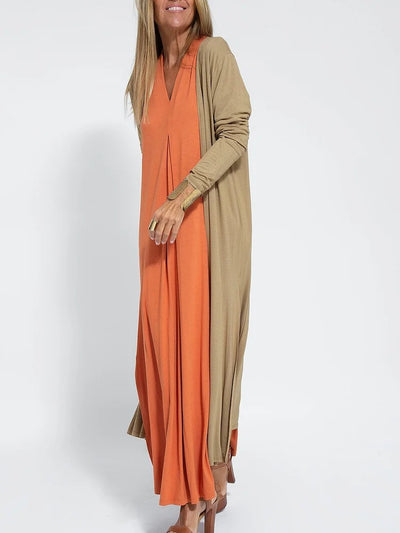 Fashion New Style Solid Color Long Sleeve Long Slit Trench - The Grace