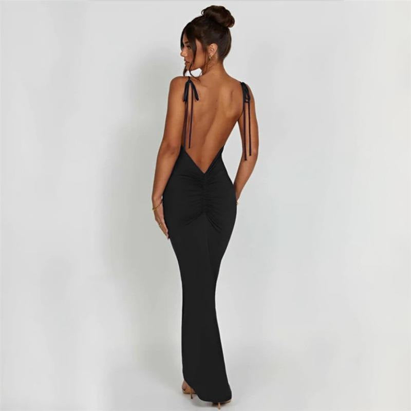 Style Sexy Backless Lace Up Slim-fit Sheath Dress - The Grace