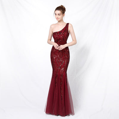 Dress Female Fairy Fantasy Ladies Party Party Party Evening Dress Sexy Long Section Was Thin Toast Bride - The Grace