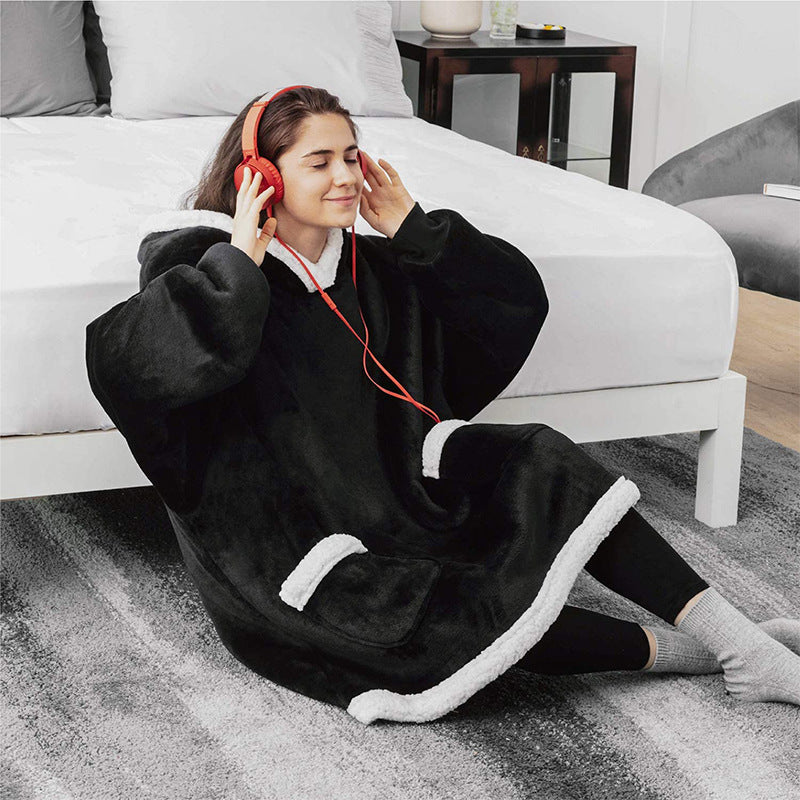 Winter TV Hoodie Blanket Winter Warm Home Clothes Women Men Oversized Pullover With Pockets - The Grace