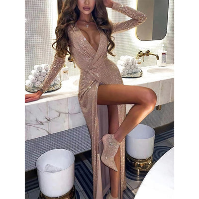 Women's Sexy Slim Evening Dress Long Sleeve Dress - The Grace