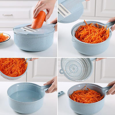 8 In 1 Mandoline Slicer Vegetable Slicer Potato Peeler Carrot Onion Grater With Strainer Vegetable Cutter Kitchen Accessories - The Grace