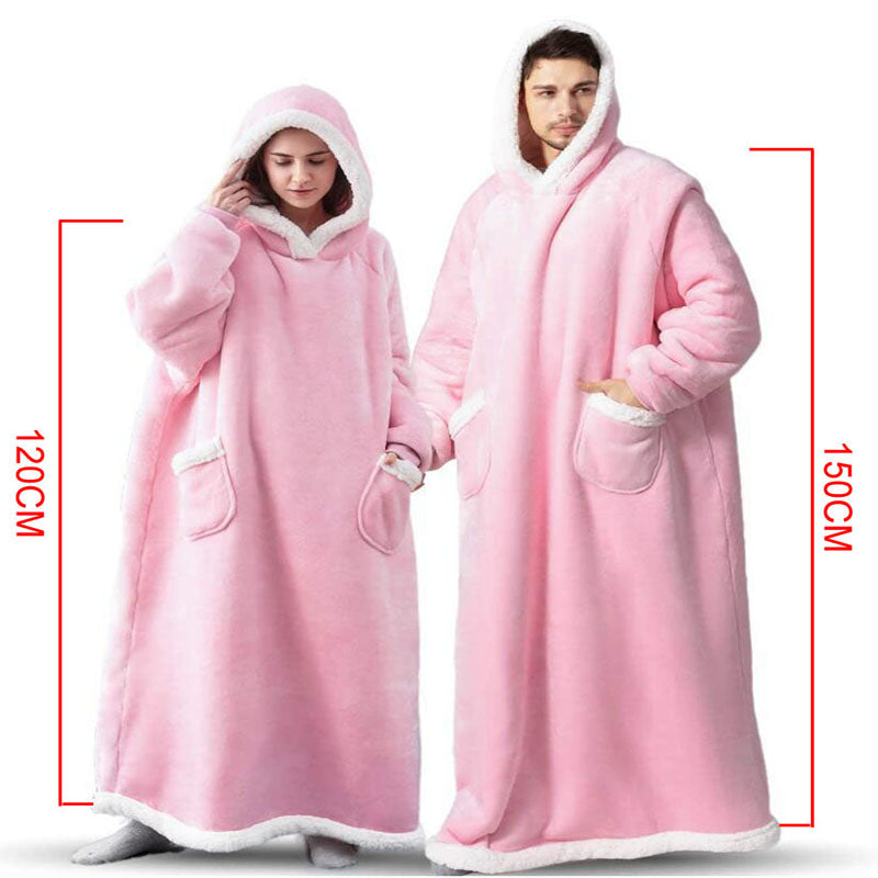 Winter TV Hoodie Blanket Winter Warm Home Clothes Women Men Oversized Pullover With Pockets - The Grace