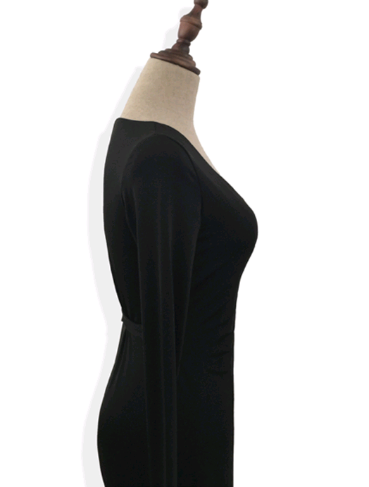 New V-neck Tie Waist Slim Slimming Dress - The Grace