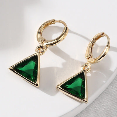 Fashion full diamond geometric triangle earrings for women