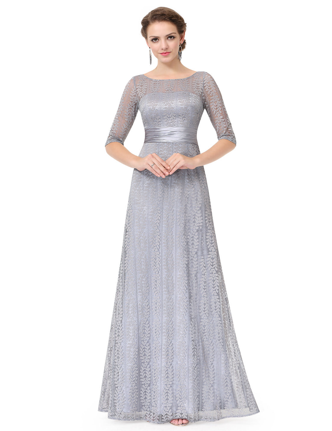 Pretty Long Lace Formal Evening Dresses