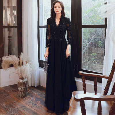 Black Evening Dress Feminine And Luxurious - The Grace