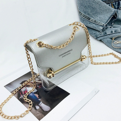 2021 Women Fashion Brand Design Small Square Shoulder Bag Clear Transparent PU Composite Messenger Bags New Female Handbags - The Grace