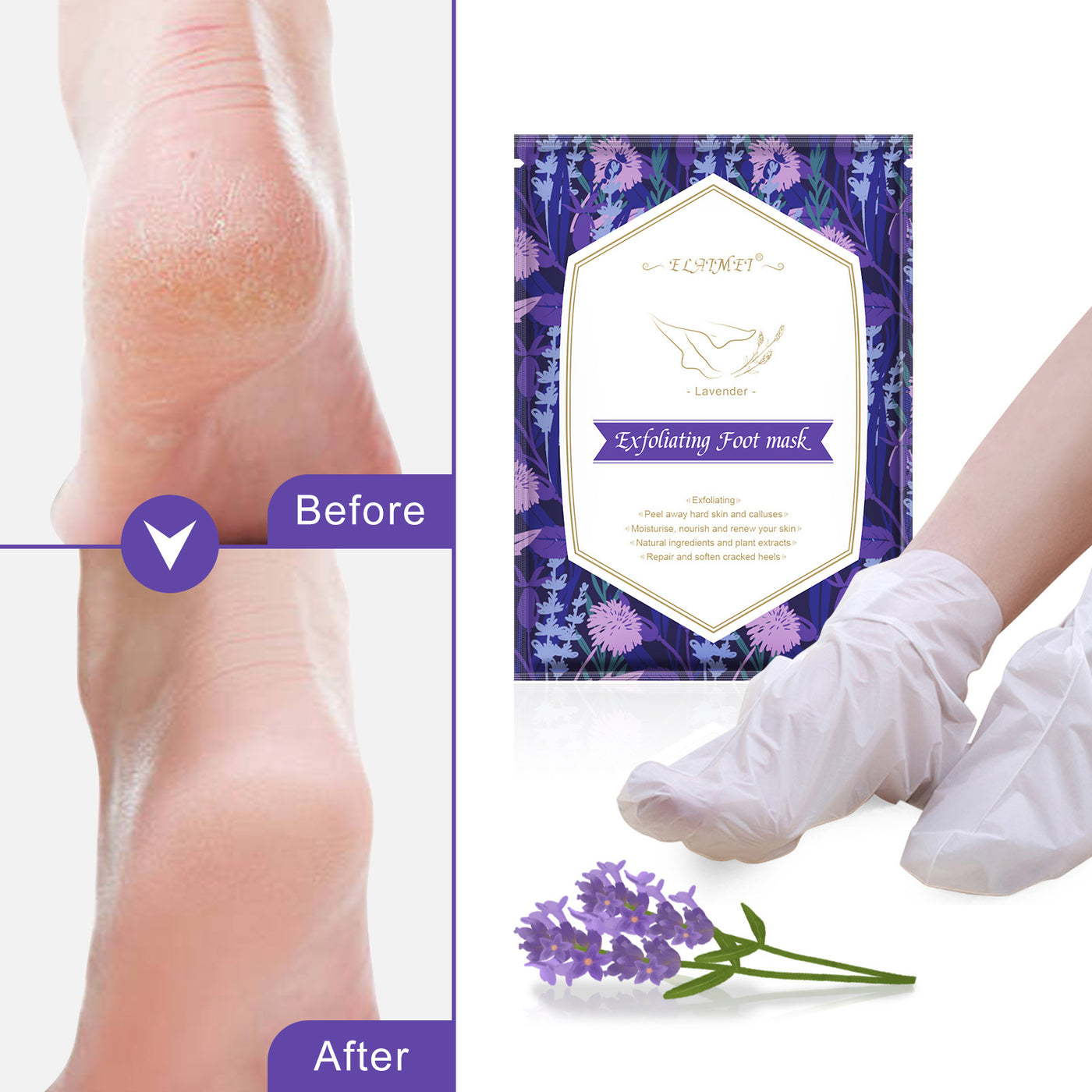 Exfoliating Foot Mask Feet Cream For Dead Skin Removal Foot Care Tool Removing Dead Skin Foot Peeling Whitening Foot - The Grace